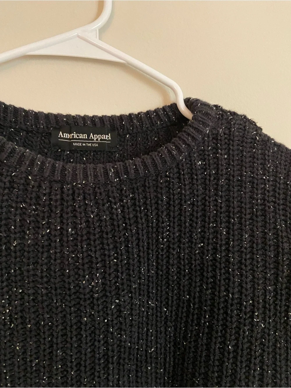 Oversized Black Speckled Crewneck Sweater - Picture 2 of 7